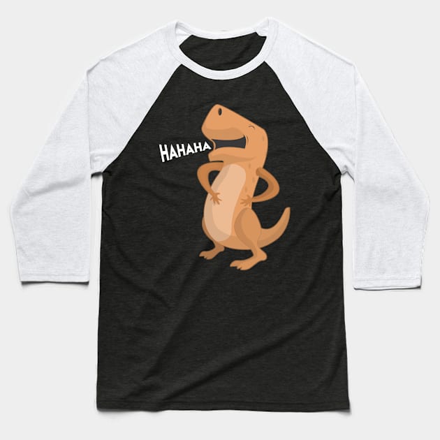 The Laughing Dino Baseball T-Shirt by FamiLane